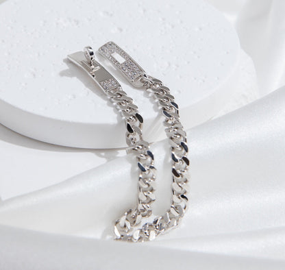 [Plus&Max]KELLY CHAIN SILVER DIAMOND BRACELET