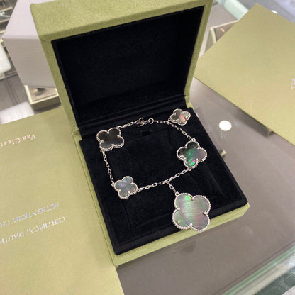 [Plus&Max]CLOVER 5 MOTIFS SIVLER DARK MOP BRACELET
