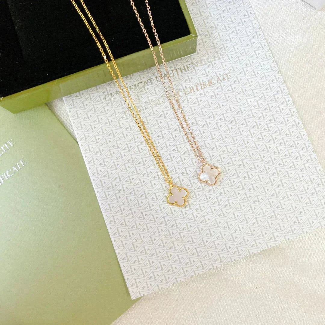 [Plus&Max]CLOVER MINI 9.5MM WHITE MOTHER-OF-PEARL NECKLACE