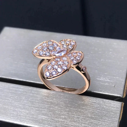 [Plus&Max]BUTTERFLY PINK GOLD DIAMOND RING