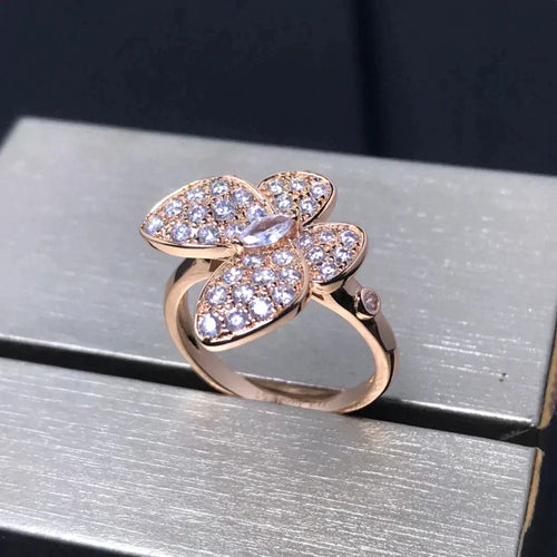 [Plus&Max]BUTTERFLY PINK GOLD DIAMOND RING