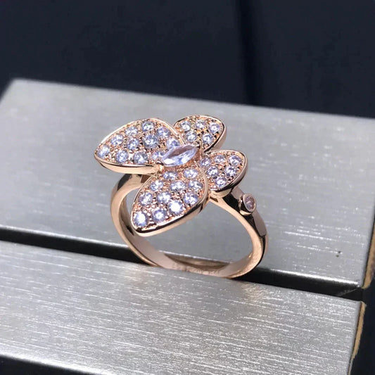 [Plus&Max]BUTTERFLY PINK GOLD DIAMOND RING
