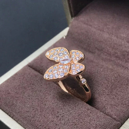 [Plus&Max]BUTTERFLY PINK GOLD DIAMOND RING