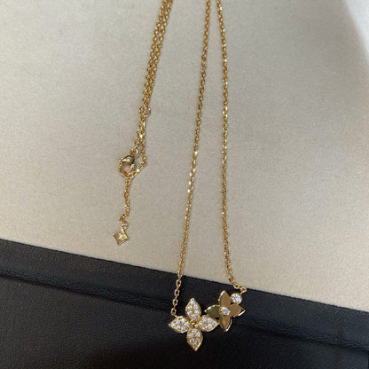 [Plus&Max]STAR BLOSSOM NECKLACE PINK GOLD DIAMONDS