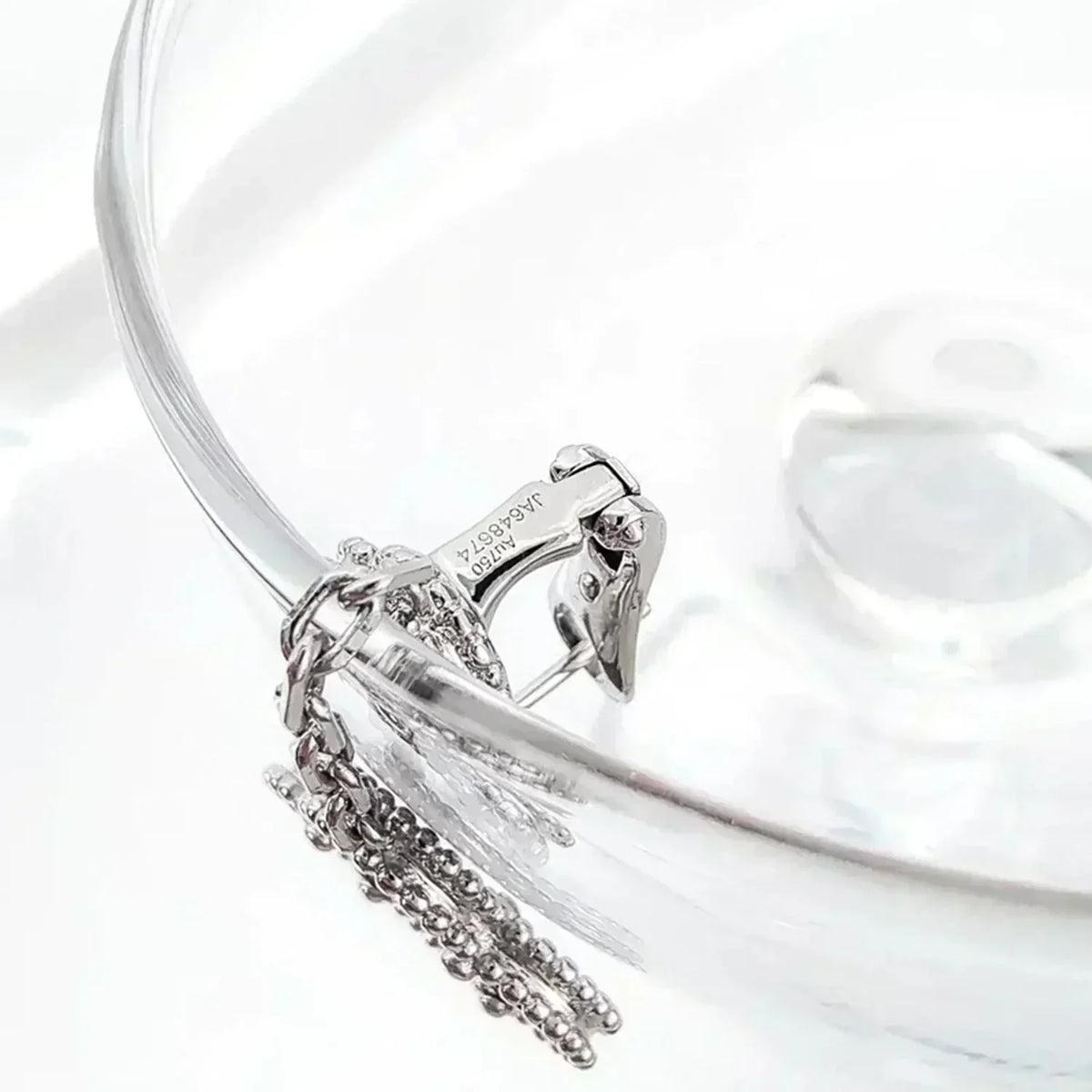 [Plus&Max]CLOVER 2 MOTIFS  DIAMOND ONYX EARRINGS SILVER