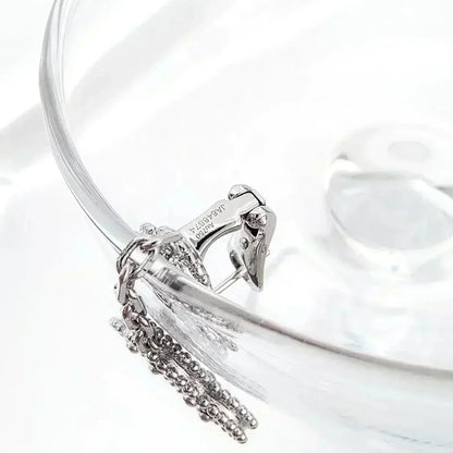 [Plus&Max]CLOVER 2 MOTIFS  DIAMOND ONYX EARRINGS SILVER