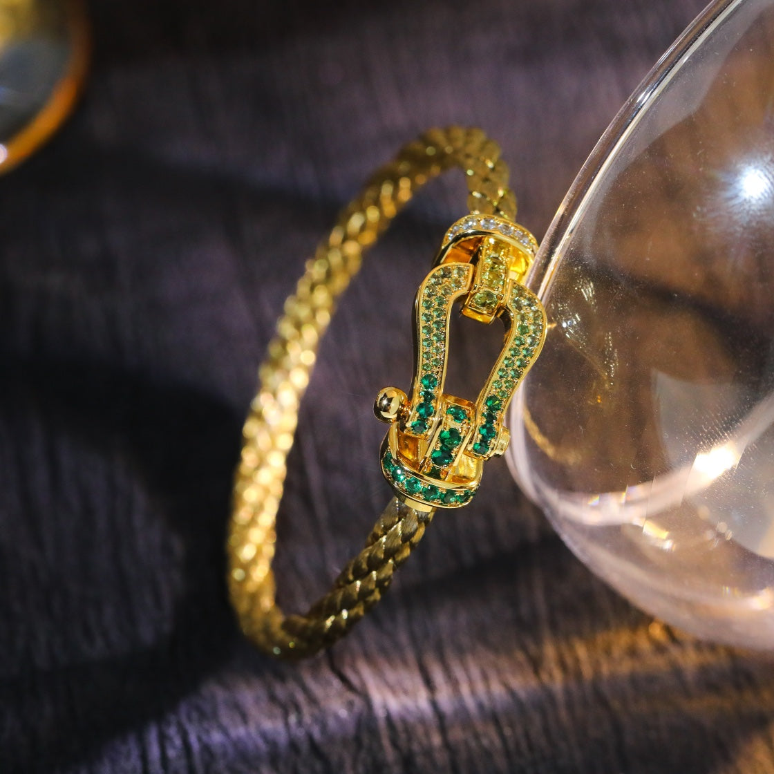 [Plus&Max]FORCE 10 GOLD GREEN DIAMOND PAVED