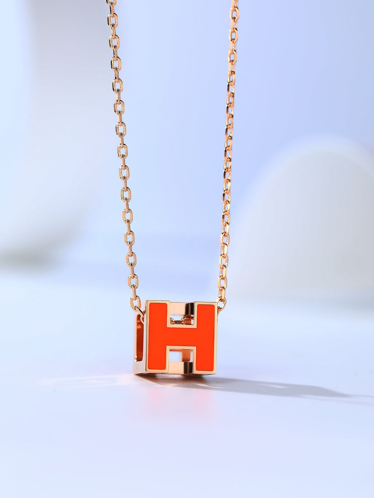 [Plus&Max]H CAGE PINK GOLD NECKLACE