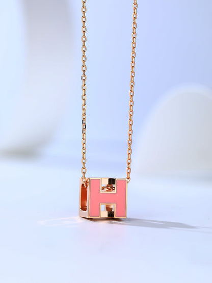 [Plus&Max]H CAGE PINK GOLD NECKLACE