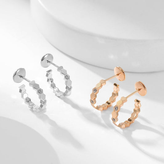 [Plus&Max]BEE LOVE DIAMOND HOOP EARRINGS