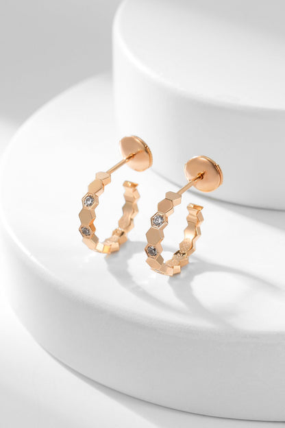 [Plus&Max]BEE LOVE DIAMOND HOOP EARRINGS