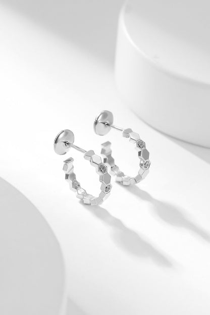 [Plus&Max]BEE LOVE DIAMOND HOOP EARRINGS