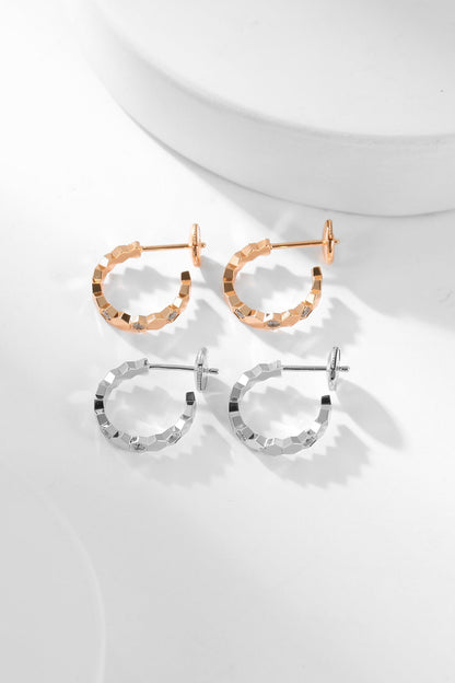 [Plus&Max]BEE LOVE DIAMOND HOOP EARRINGS