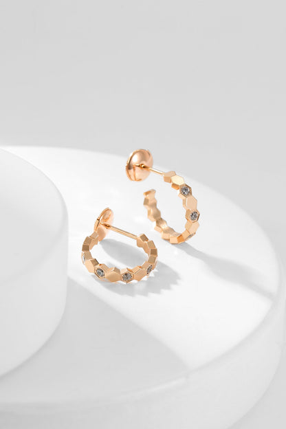 [Plus&Max]BEE LOVE DIAMOND HOOP EARRINGS