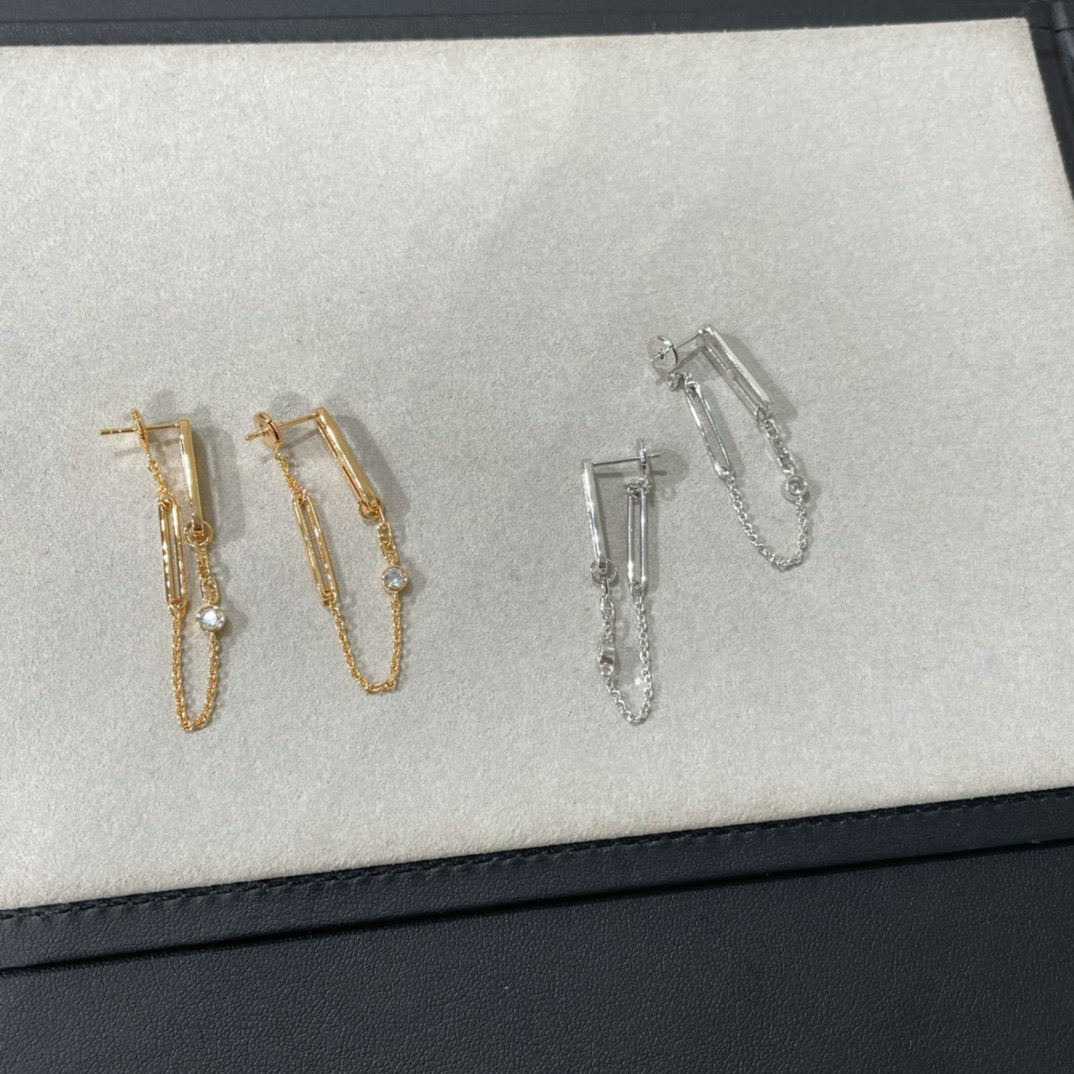 [Plus&Max]CHAINE CHAOS DIAMOND DROP EARRINGS