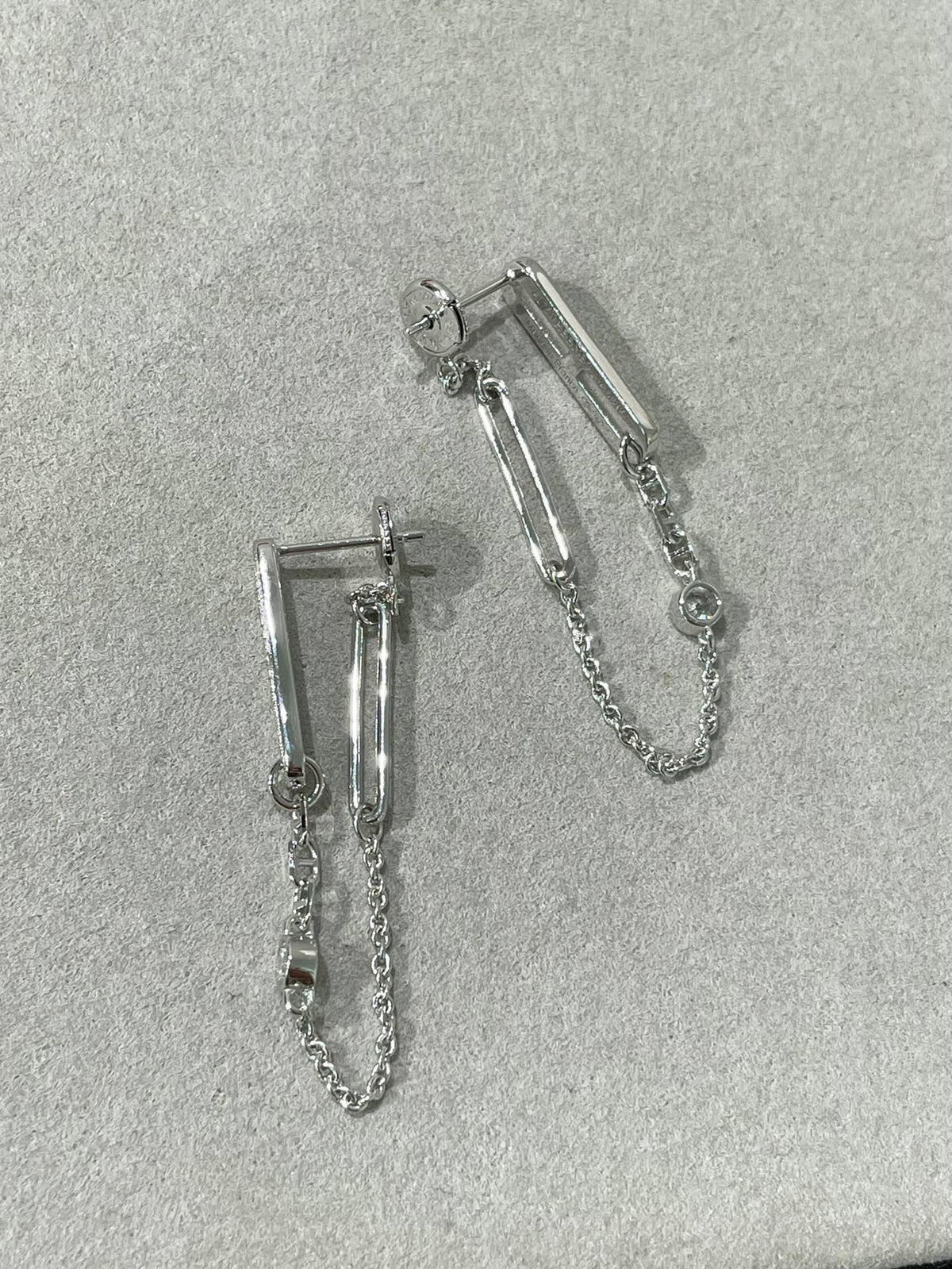 [Plus&Max]CHAINE CHAOS DIAMOND DROP EARRINGS