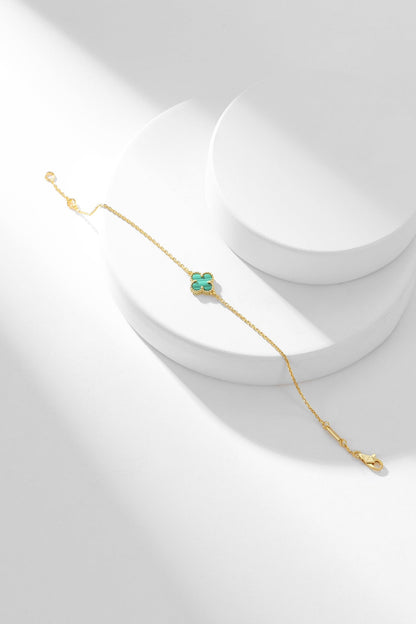 [Plus&Max]CLOVER BRACELET MALACHITE 1 MOTIF