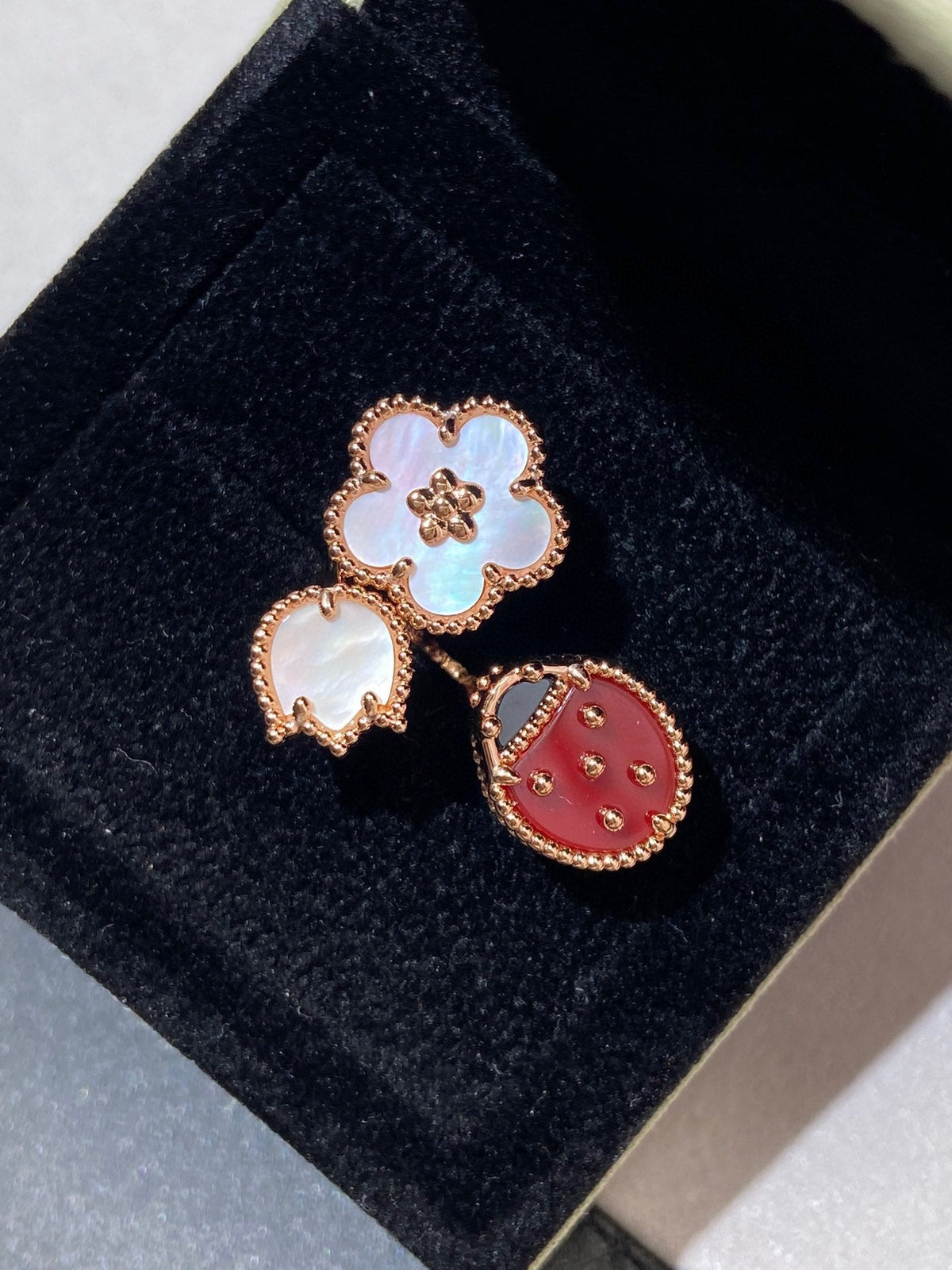 [Plus&Max]LUCKY 3 MOTIF ROSE GOLD RING