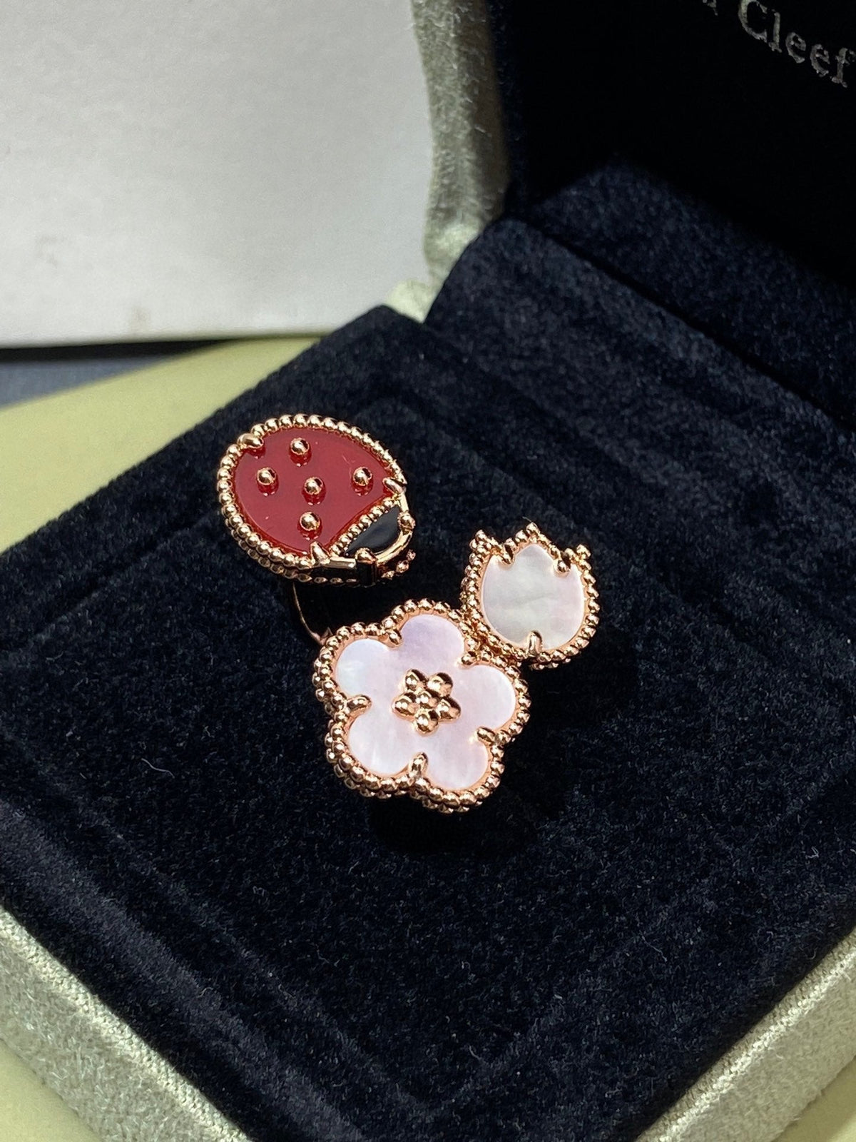 [Plus&Max]LUCKY 3 MOTIF ROSE GOLD RING