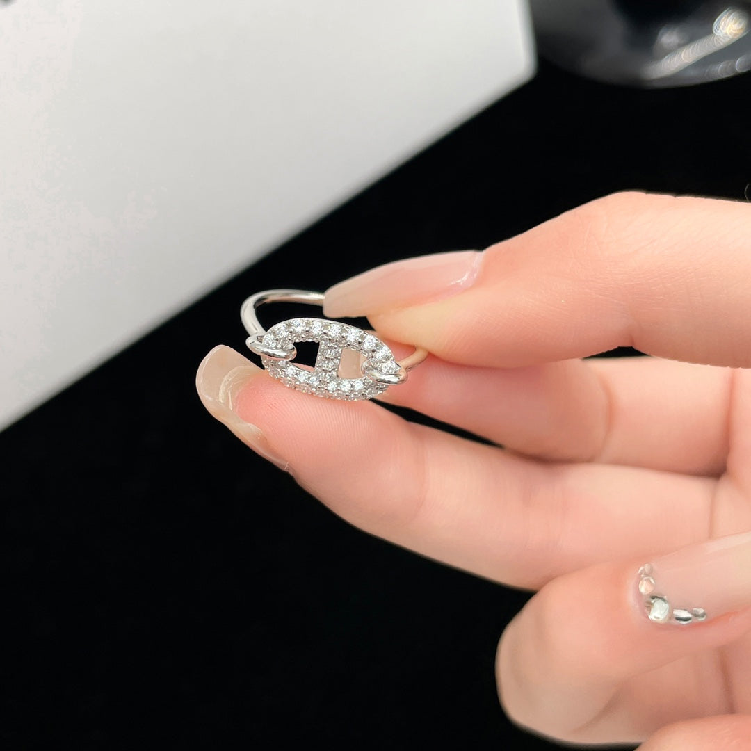 [Plus&Max]RONDE SMALL SILVER DIAMOND RING