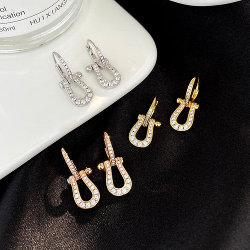 [Plus&Max]FORCE 10 FULL DIAMOND DROP EARRINGS MEDIUM MODEL