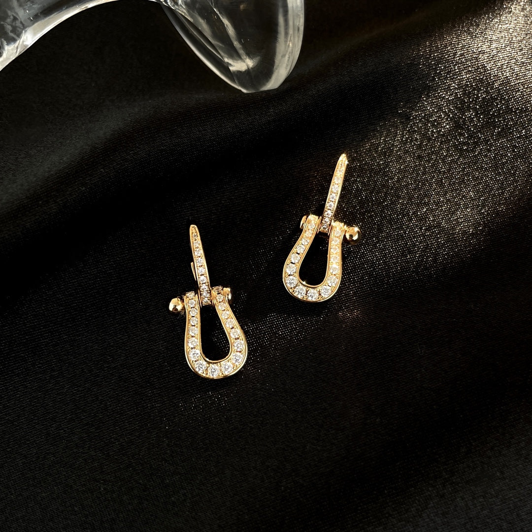 [Plus&Max]FORCE 10 FULL DIAMOND DROP EARRINGS MEDIUM MODEL