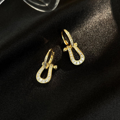 [Plus&Max]FORCE 10 FULL DIAMOND DROP EARRINGS MEDIUM MODEL