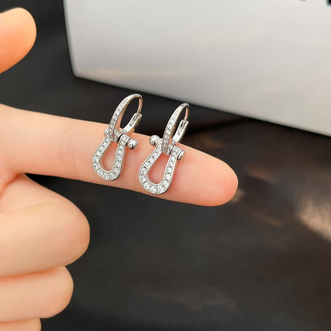 [Plus&Max]FORCE 10 FULL DIAMOND DROP EARRINGS MEDIUM MODEL