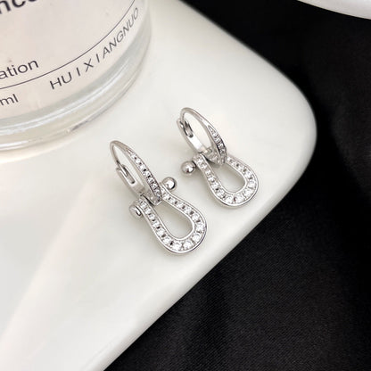 [Plus&Max]FORCE 10 FULL DIAMOND DROP EARRINGS MEDIUM MODEL