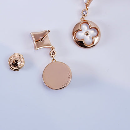 [Plus&Max]STAR AND SUN PINK GOLD MOP DROP EARRINGS