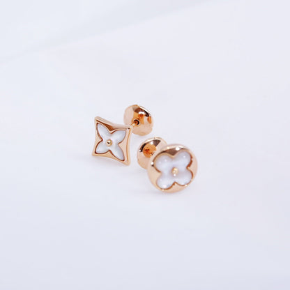 [Plus&Max]STAR AND SUN PINK GOLD MOP STUD EARRINGS