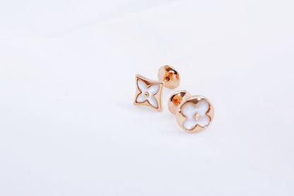 [Plus&Max]STAR AND SUN PINK GOLD MOP STUD EARRINGS