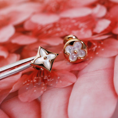 [Plus&Max]STAR AND SUN PINK GOLD MOP STUD EARRINGS
