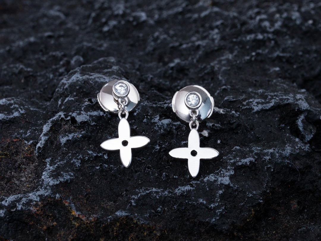 [Plus&Max]VIDYLLE SILVER DIAMOND MINI DROP EARRINGS
