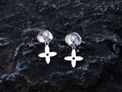 [Plus&Max]VIDYLLE SILVER DIAMOND MINI DROP EARRINGS