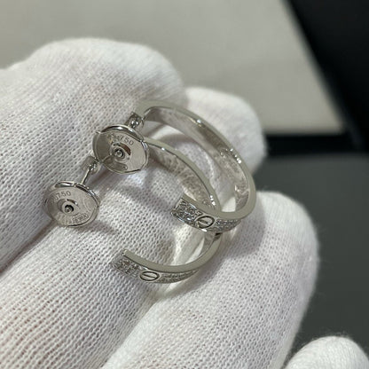[Plus&Max]LOVE DIAMOND SILVER HOOP EARRINGS