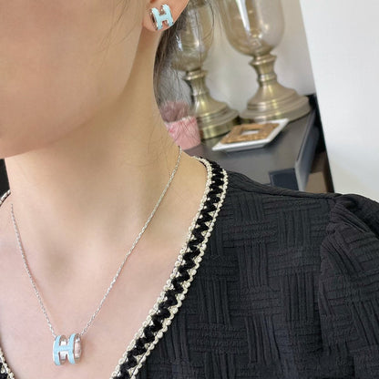 [Plus&Max]POP H SKY BLUE NECKLACE