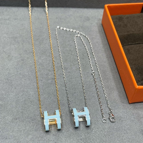 [Plus&Max]POP H SKY BLUE NECKLACE