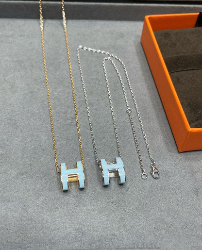 [Plus&Max]POP H SKY BLUE NECKLACE
