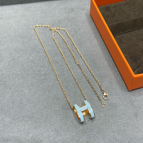 [Plus&Max]POP H SKY BLUE NECKLACE