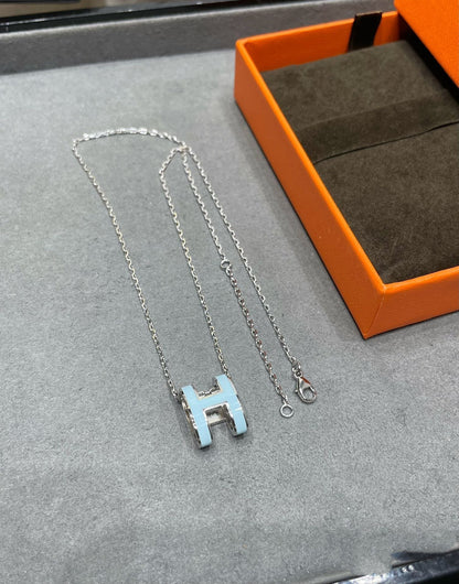 [Plus&Max]POP H SKY BLUE NECKLACE