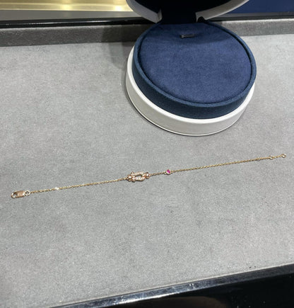 [Plus&Max]FORCE 10 DIAMOND CHAIN LINK PINK GOLD BRACELET