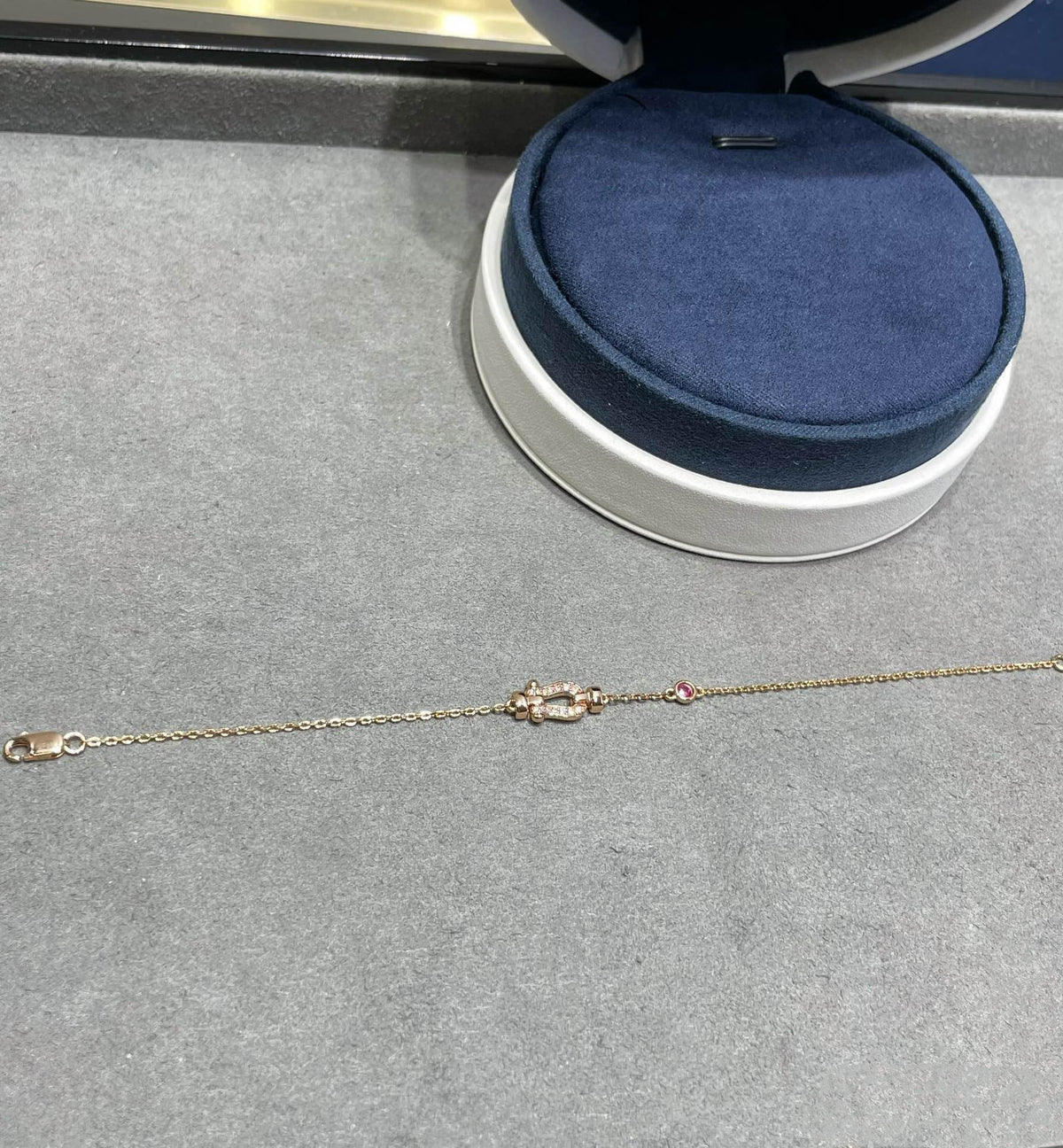 [Plus&Max]FORCE 10 DIAMOND CHAIN LINK PINK GOLD BRACELET