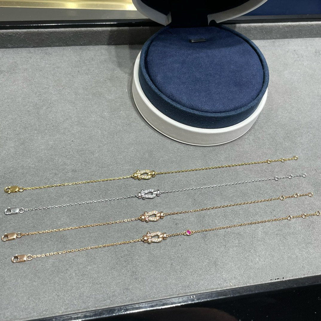 [Plus&Max]FORCE 10 DIAMOND CHAIN LINK PINK GOLD BRACELET