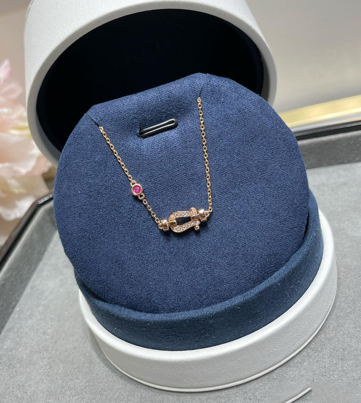[Plus&Max]FORCE 10 DIAMOND CHAIN LINK PINK GOLD BRACELET