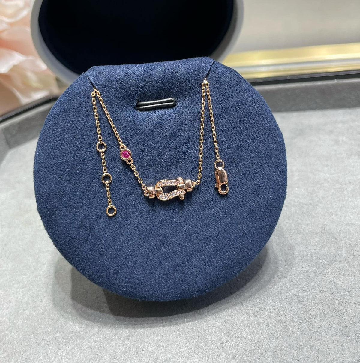 [Plus&Max]FORCE 10 DIAMOND CHAIN LINK PINK GOLD BRACELET
