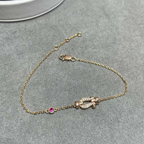[Plus&Max]FORCE 10 DIAMOND CHAIN LINK PINK GOLD BRACELET