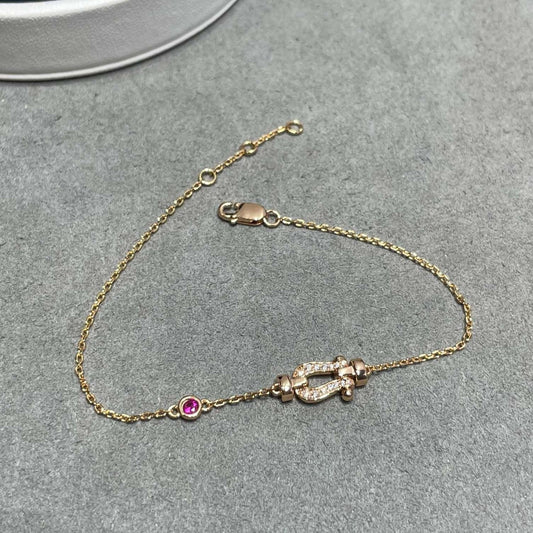 [Plus&Max]FORCE 10 DIAMOND CHAIN LINK PINK GOLD BRACELET