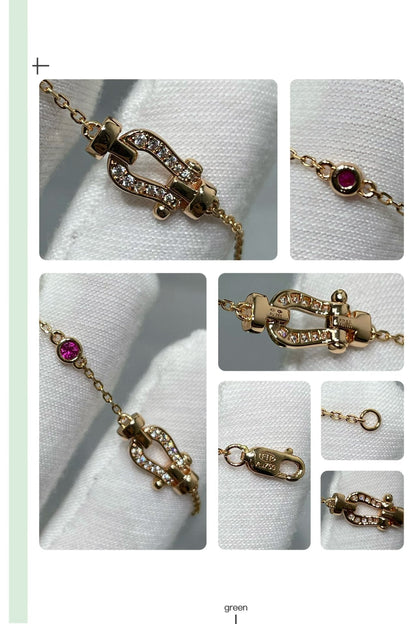 [Plus&Max]FORCE 10 DIAMOND CHAIN LINK PINK GOLD BRACELET