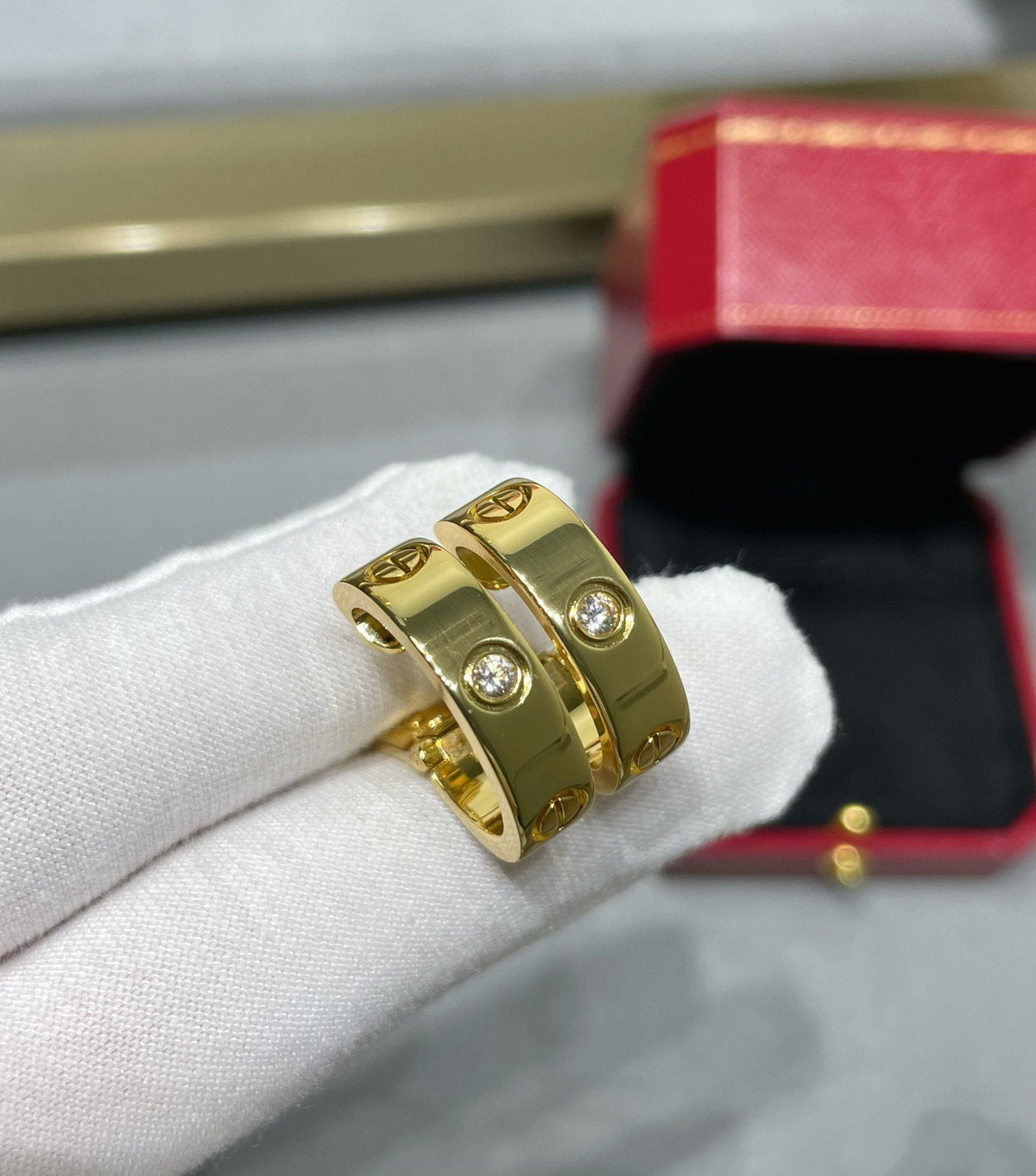 [Plus&Max]LOVE 5.5MM 1 DIAMOND EARRINGS